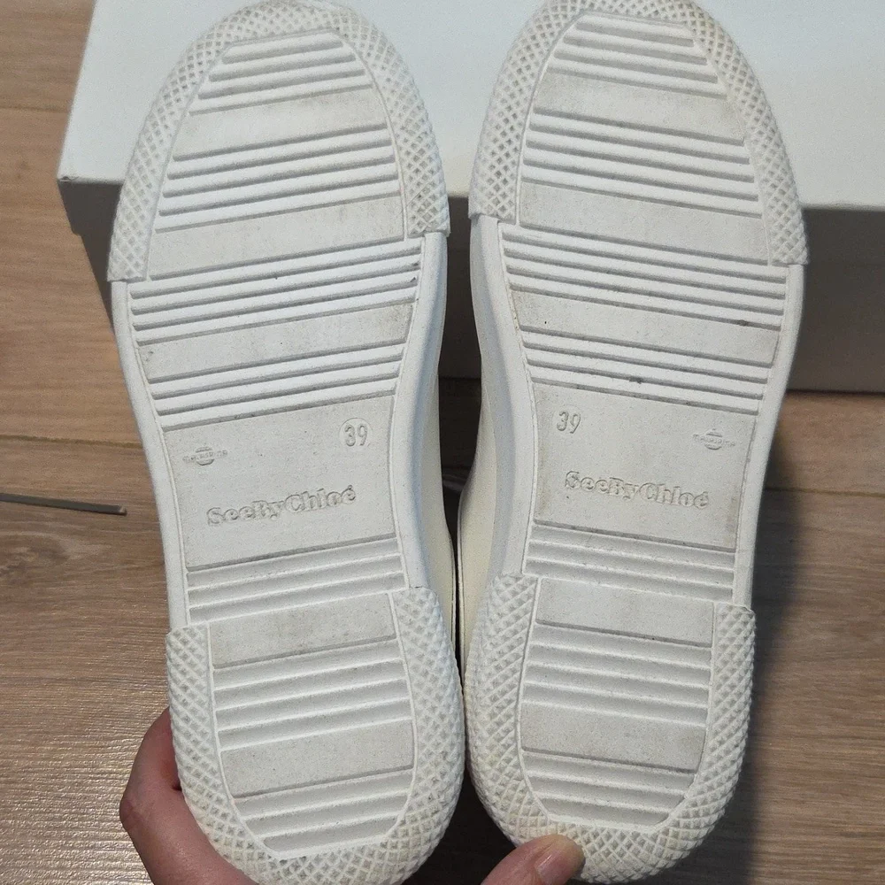 See By Chloe Essie pink/white leather Sneakers Sz 39 - Picture 5 of 14